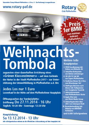 Rotary Pfaffenhofen Tombola Weihnachten 1. Preis Auto Rotary Pfaffenhofen Tombola Weihnachten 1. Preis Auto