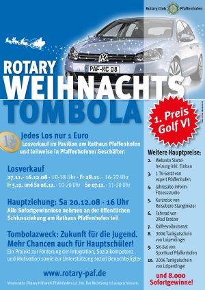 Rotary Pfaffenhofen Tombola Weihnachten 1. Preis Auto Rotary Pfaffenhofen Tombola Weihnachten 1. Preis Auto