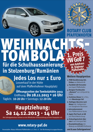 Rotary Pfaffenhofen Tombola Weihnachten 1. Preis Auto Rotary Pfaffenhofen Tombola Weihnachten 1. Preis Auto